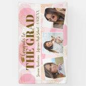 Afstuderen bouwt aangepaste foto's met roze goudma spandoek (Verticaal)