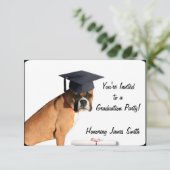 Afstuderen Boxer party-uitnodiging Kaart (Staand voorkant)