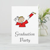 Afstuderen Boy Cute Red Kaart (Staand voorkant)