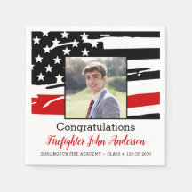 Afstuderen brandweerfotodun rode lijn