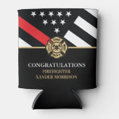 Afstuderen brandweerkorps Rood Line Fire Academy Blikjeskoeler (Voorkant)