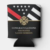 Afstuderen brandweerkorps Rood Line Fire Academy Blikjeskoeler (Achterkant)