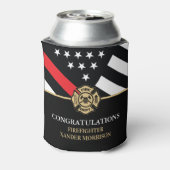 Afstuderen brandweerkorps Rood Line Fire Academy Blikjeskoeler (Blikje Achterkant)