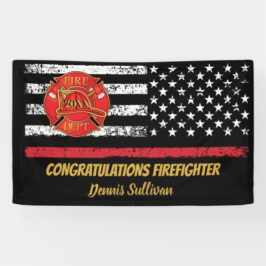Afstuderen brandweerman | Brandweerpartij Spandoek (Horizontaal)