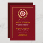 Afstuderen brandweerman | Uitnodiging tot uittredi (Voorkant / Achterkant)