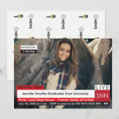 Afstuderen Breaking News TV Fab Kaart (Voorkant / Achterkant)