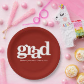 Afstuderen brick red gedurfde moderne, eenvoudige  papieren bordje (Feest)