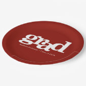 Afstuderen brick red gedurfde moderne, eenvoudige  papieren bordje (Gekanteld)