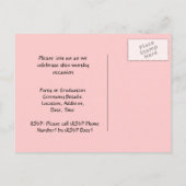 Afstuderen Briefkaart, Roze en Wit Aankondigingskaart (Achterkant)