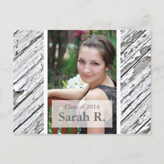 Afstuderen Briefkaart Uitnodiging - Houten Textuur