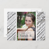 Afstuderen Briefkaart Uitnodiging - Houten Textuur (Voorkant / Achterkant)