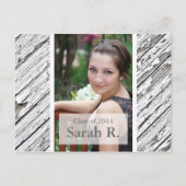 Afstuderen Briefkaart Uitnodiging - Houten Textuur (Voorkant)