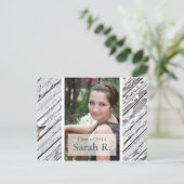 Afstuderen Briefkaart Uitnodiging - Houten Textuur (Staand voorkant)