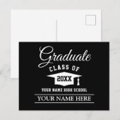 Afstuderen briefkaart voor hem of haar (Voorkant / Achterkant)