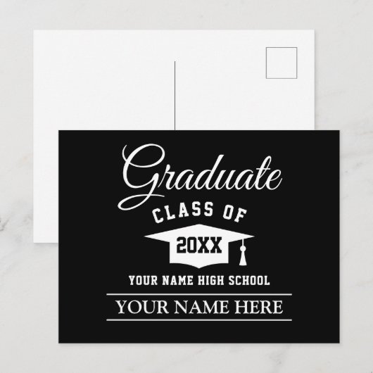 Afstuderen briefkaart voor hem of haar (Voorkant / Achterkant)