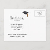 Afstuderen Briefkaart, zwart en wit Formal Aankondigingskaart (Achterkant)