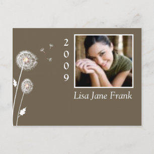 Afstuderen briefkaarten, andelions uitnodiging briefkaart