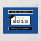 Afstuderen Briefkaarten Blauw en wit (Voorkant)