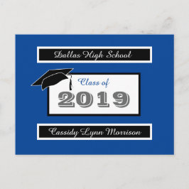 Afstuderen Briefkaarten Blauw en wit