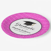 Afstuderen Bright Pink Graduation Party Papieren Bordje (Gekanteld)