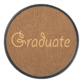 Afstuderen bruin Koeienhuid leder textuur Hockey Puck (Voorkant)