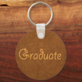 Afstuderen bruin Koeienhuid leder textuur Sleutelhanger (Voorkant)