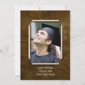 Afstuderen bruin leder foto lijst kaart (Voorkant)