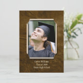 Afstuderen bruin leder foto lijst kaart (Staand voorkant)