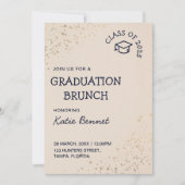 Afstuderen Brunch Elegant Eenvoudig Ontbijt Kaart (Voorkant)