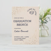 Afstuderen Brunch Elegant Eenvoudig Ontbijt Kaart (Staand voorkant)