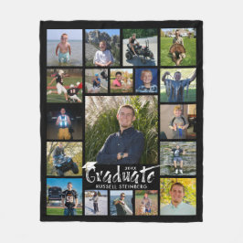 Afstuderen Brush Typografie 19 Fotocollage Zwart Fleece Deken