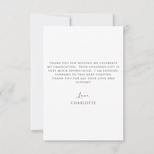 Afstuderen budgetvriendelijk script foto bedankkaart (Achterkant)