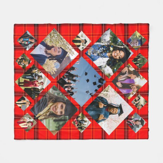 Afstuderen Buffalo fotocollage Fleece Deken (Voorkant (Horizontaal))