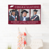 Afstuderen Burgundy Foto Welkom Spandoek (Insitu)