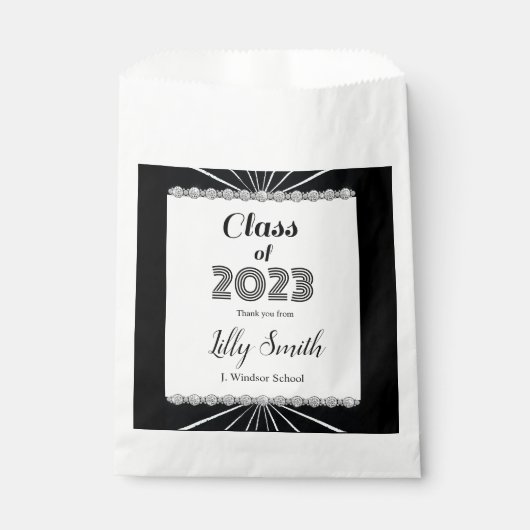 Afstuderen Burst Black & White Class of 2023 Bedankzakje (Voorkant)