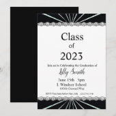 Afstuderen Burst Black & White Uitnodiging 2023 (Voorkant / Achterkant)