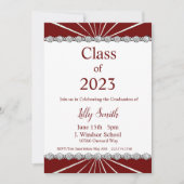 Afstuderen Burst Maroon Uitnodiging 2023 (Voorkant)