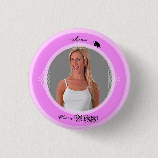 Afstuderen Button Foto 3 Roze toevoegen (Voorkant)