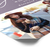 Afstuderen cadeau multi-foto modern elegant paars poster (Hoek)