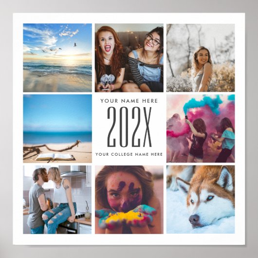 Afstuderen Cadeau voor aangepaste fotocollage Poster (Voorkant)