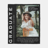 Afstuderen Cadeaus foto's en citaat - zwart Fleece Deken (Voorkant)