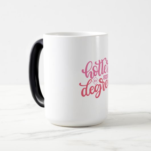 Afstuderen Cadeaus | Hotter in één graad Magische Mok (Voorkant links)