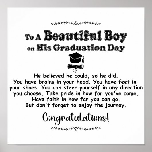 Afstuderen cadeaus voor een mooie jongensklasse va poster (Voorkant)