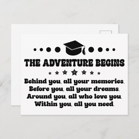 Afstuderen Cadeaus voor Haar/hem Afstuderen Dag Uitnodiging Briefkaart (Voorkant / Achterkant)