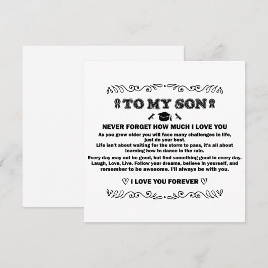 Afstuderen Cadeaus voor Zoon 2024 Inspirerend Cade Kaart (Voorkant / Achterkant)