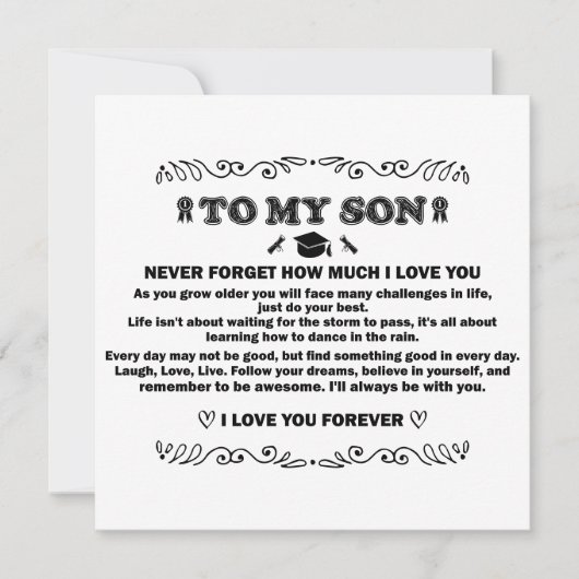 Afstuderen Cadeaus voor Zoon 2024 Inspirerend Cade Kaart (Voorkant)