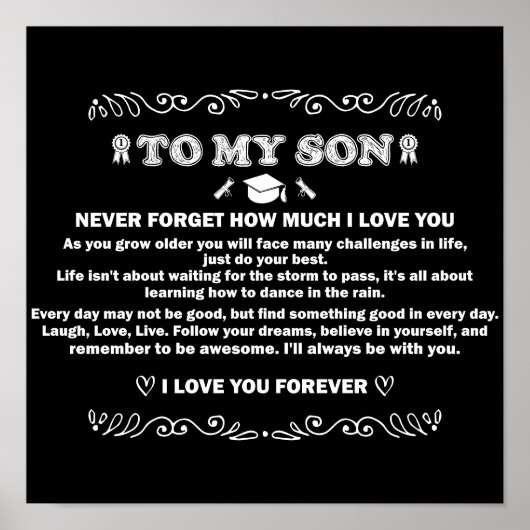 Afstuderen Cadeaus voor Zoon 2024 Inspirerend Cade Poster (Voorkant)