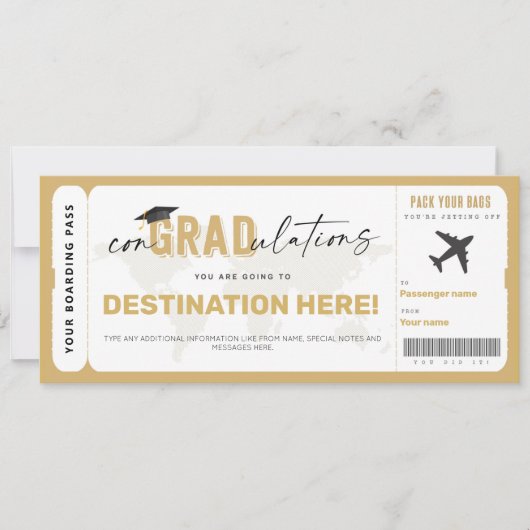 Afstuderen Cadeauset Surprise Boarding Pass Kaart (Voorkant)