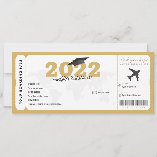 Afstuderen Cadeet Surprise Boarding Pass (Voorkant)