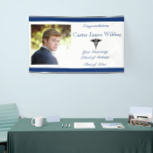 Afstuderen, Caduceus Medical, Blue and White, Spandoek (Beurs)